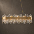 Modern Oval K9 Crystal Chandelier 35.4" — 20-Light, Black