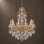 Aurelia Chandelier, 10-Light Brass K9 Crystal, 30" Dia