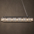 Colonna Oval Chandelier, 18-Light Black K9 Crystal, 55" Long