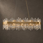 Modern Oval K9 Crystal Chandelier 35.4" — 20-Light, Gold