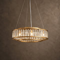 Colonna Chandelier, 2-Tier 8-Light Brass K9 Crystal, 24" Dia