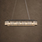 Colonna Oval Chandelier, 12-Light Brass K9 Crystal, 41" Long