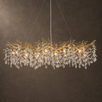 Rami Branch Chandelier, 14-Light Gold K9 Crystal, 63" Long