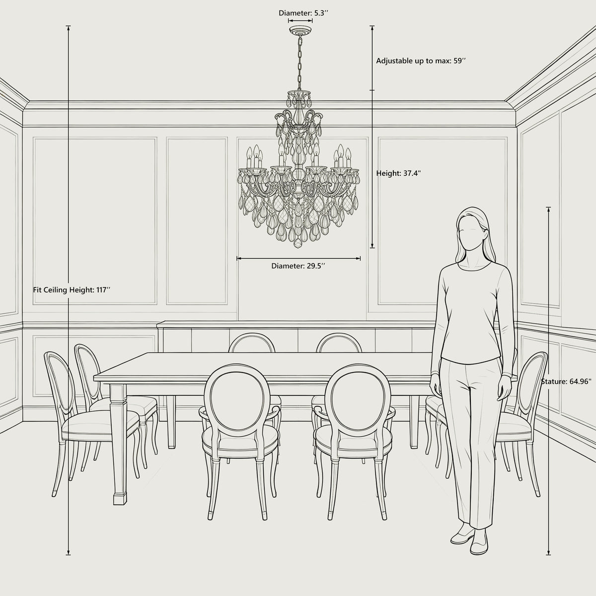 Aurelia Chandelier, 10-Light Brass K9 Crystal, 30" Dia