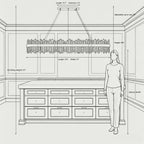 Modern Rectangular K9 Crystal Chandelier 57" — 32-Light, Black