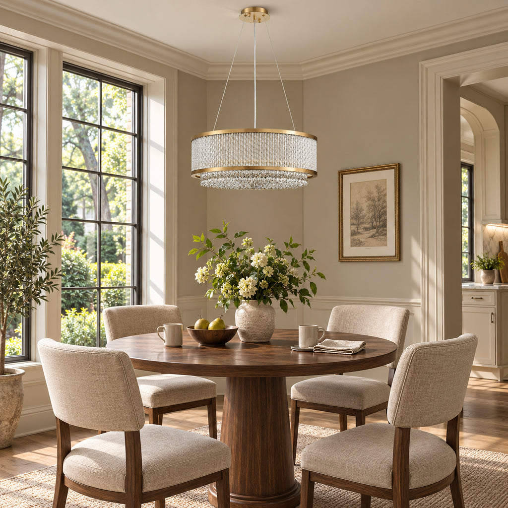 Velara Chandelier, 2-Tier 9-Light Gold K9 Crystal, 20" Dia