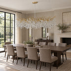 Rami Branch Chandelier, 14-Light Gold K9 Crystal, 63" Long