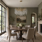 Rami Branch Chandelier, 10-Light Gold K9 Crystal, 31.5" Dia