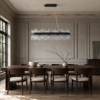 Modern Oval K9 Crystal Chandelier 35.4" — 20-Light, Black