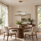 Colonna Chandelier, 2-Tier 8-Light Brass K9 Crystal, 24" Dia