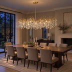 Rami Branch Chandelier, 14-Light Gold K9 Crystal, 63" Long