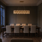 Modern Oval K9 Crystal Chandelier 45.3" — 24-Light, Gold