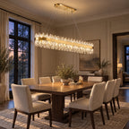 Corona Oval Chandelier, 32-Light Gold K9 Crystal, 57" Long