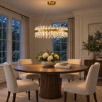 Corona Ring Chandelier, 24-Light Gold K9 Crystal, 30" Dia