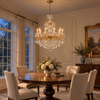 Aurelia Chandelier, 10-Light Brass K9 Crystal, 30" Dia