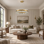 Corona Ring Chandelier, 24-Light Gold K9 Crystal, 30" Dia