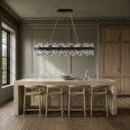 Modern Oval K9 Crystal Chandelier 45.3" — 24-Light, Black
