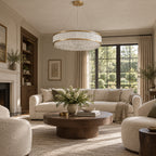 Velara Chandelier, 2-Tier 14-Light Gold K9 Crystal, 32" Dia