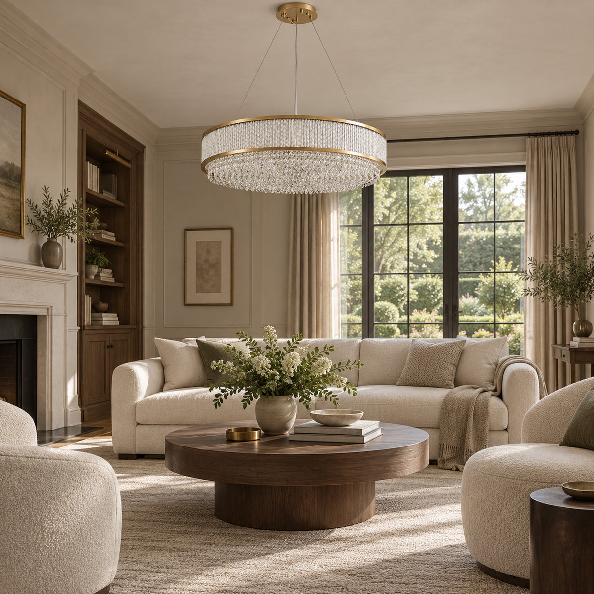 Velara Chandelier, 2-Tier 14-Light Gold K9 Crystal, 32" Dia