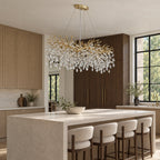 Rami Branch Chandelier, 12-Light Gold K9 Crystal, 47.2" Long