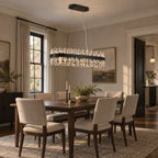Nera Ring Chandelier, 24-Light Black K9 Crystal, 30" Dia