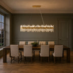 Modern Oval K9 Crystal Chandelier 45.3" — 24-Light, Gold