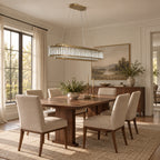 Colonna Oval Chandelier, 12-Light Brass K9 Crystal, 41" Long