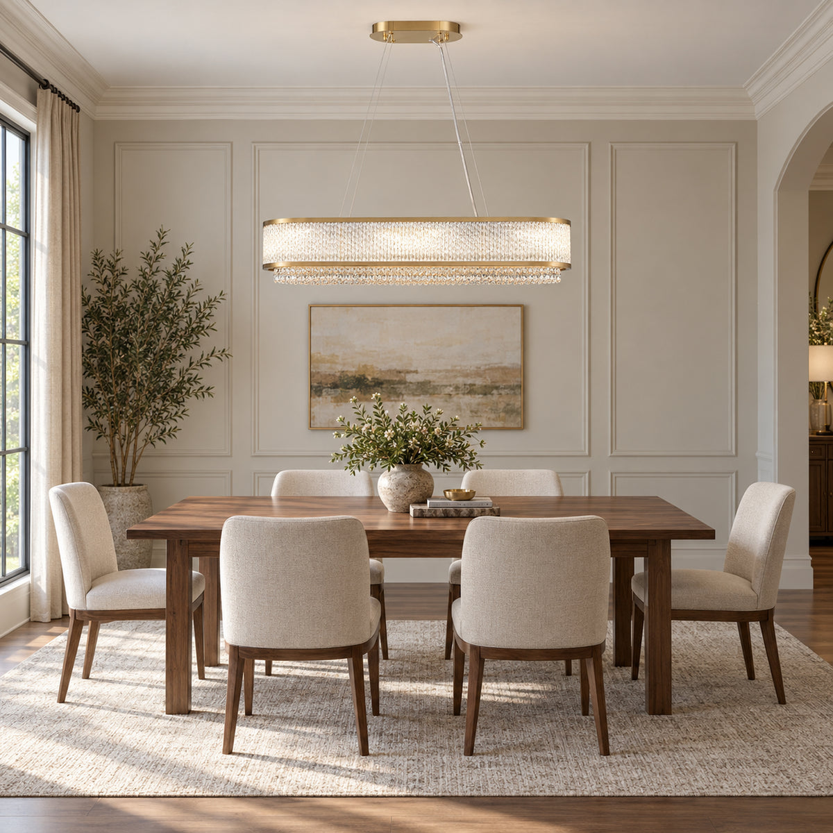 Velara Oval Chandelier, 12-Light Gold K9 Crystal, 34.5" Long
