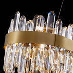 Modern Oval K9 Crystal Chandelier 35.4" — 20-Light, Gold