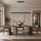 Nera Oval Chandelier, 32-Light Black K9 Crystal, 57" Long