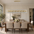 Corona Oval Chandelier, 32-Light Gold K9 Crystal, 57" Long