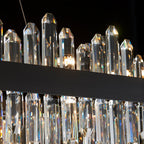 Modern Oval K9 Crystal Chandelier 45.3" — 24-Light, Black