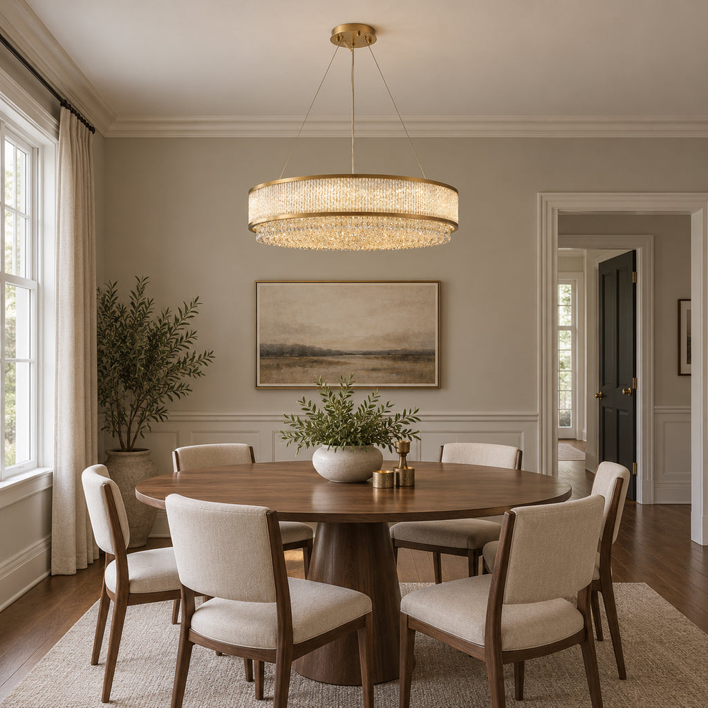 Velara Chandelier, 2-Tier 14-Light Gold K9 Crystal, 32" Dia
