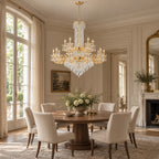 Fontana Chandelier, 2-Tier 15-Light Gold K9 Crystal, 40" Dia