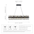 Black oval 45.3 inch crystal chandelier dimensions and bulb guide