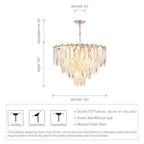 Medium round gold crystal chandelier dimensions and bulb guide